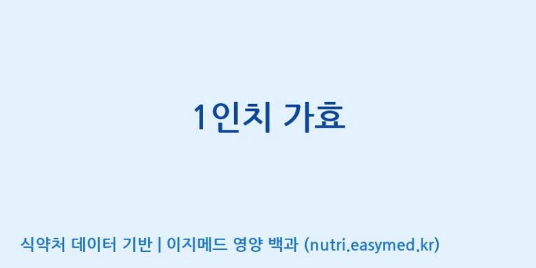 [엔피케이(주)] 1인치 가효 효능, 성분 및 부작용 주의사항 완벽 정리