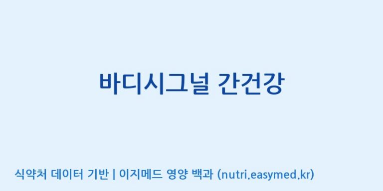 [주식회사 네추럴웨이] 바디시그널 간건강 효능, 성분 및 부작용 주의사항 완벽 정리