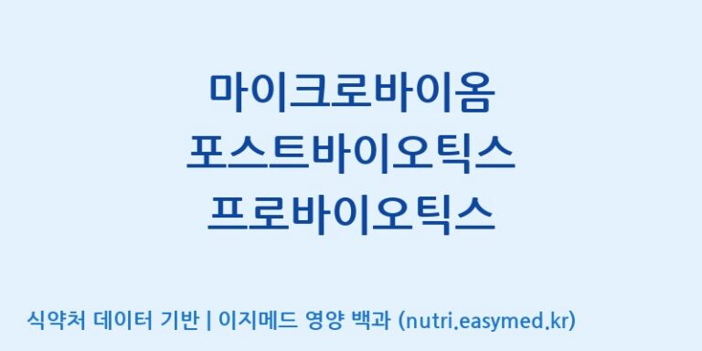 [(주)유유헬스케어] 마이크로바이옴 포스트바이오틱스 프로바이오틱스 효능, 성분 및 부작용 주의사항 완벽 정리