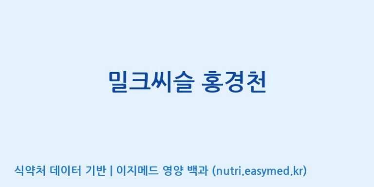 [(주)한국씨엔에스팜] 밀크씨슬 홍경천 효능, 성분 및 부작용 주의사항 완벽 정리