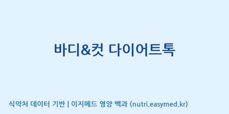[(주)한국씨엔에스팜] 바디&컷 다이어트톡 효능, 성분 및 부작용 주의사항 완벽 정리