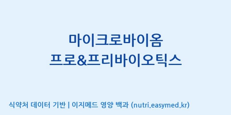 [엠에스바이오텍(주)] 마이크로바이옴 프로&프리바이오틱스 효능, 성분 및 부작용 주의사항 완벽 정리