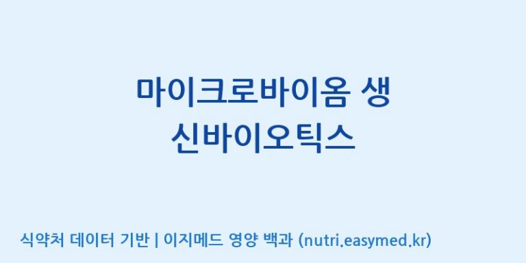 [주식회사 휴럼] 마이크로바이옴 생 신바이오틱스 효능, 성분 및 부작용 주의사항 완벽 정리
