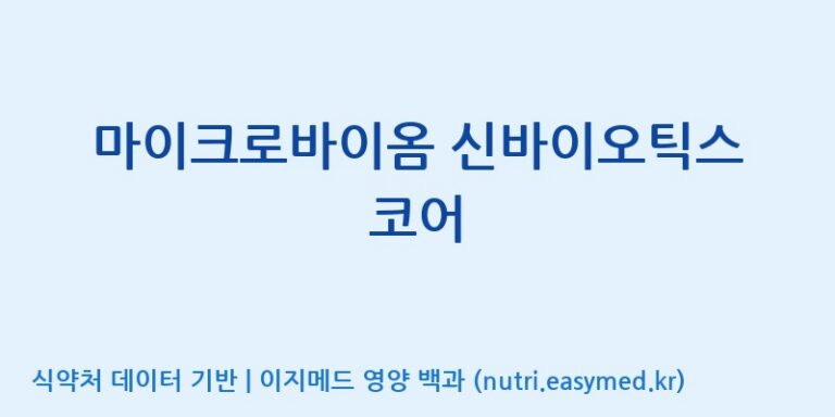 [주식회사 휴럼] 마이크로바이옴 신바이오틱스 코어 효능, 성분 및 부작용 주의사항 완벽 정리