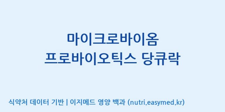 [코스맥스엔비티(주)] 마이크로바이옴 프로바이오틱스 당큐락 효능, 성분 및 부작용 주의사항 완벽 정리