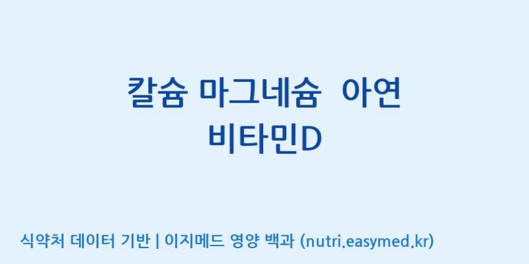 [주식회사 코스팜] 칼슘 마그네슘  아연 비타민D 효능, 성분 및 부작용 주의사항 완벽 정리
