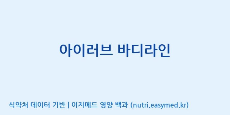 [(주)두루원] 아이러브 바디라인 효능, 성분 및 부작용 주의사항 완벽 정리
