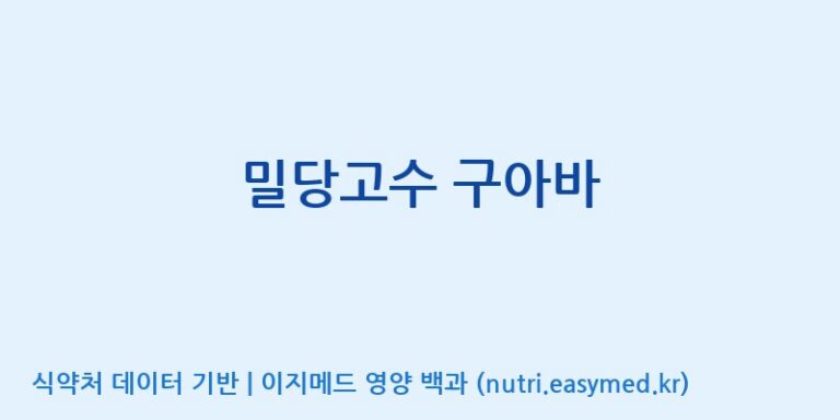 [(주)원일바이오] 밀당고수 구아바 효능, 성분 및 부작용 주의사항 완벽 정리