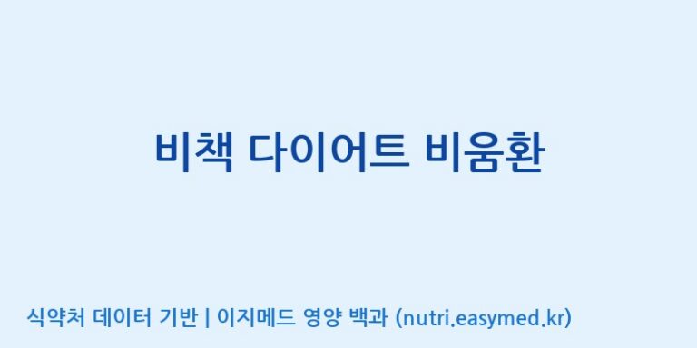 [우리바이오(주)] 비책 다이어트 비움환 효능, 성분 및 부작용 주의사항 완벽 정리