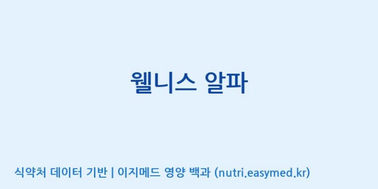 [(주)엘에이치뉴트리] 웰니스 알파 효능, 성분 및 부작용 주의사항 완벽 정리