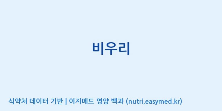 [바이오디피씨(주)] 비우리 효능, 성분 및 부작용 주의사항 완벽 정리