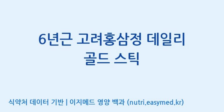 [(주)화인내츄럴] 6년근 고려홍삼정 데일리 골드 스틱 효능, 성분 및 부작용 주의사항 완벽 정리