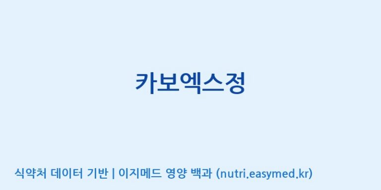 [(주)유유헬스케어] 카보엑스정 효능, 성분 및 부작용 주의사항 완벽 정리