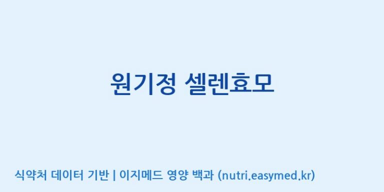 [(주)유유헬스케어] 원기정 셀렌효모 효능, 성분 및 부작용 주의사항 완벽 정리