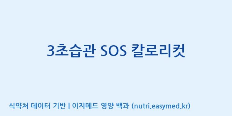 [주)팜크로스] 3초습관 SOS 칼로리컷 효능, 성분 및 부작용 주의사항 완벽 정리