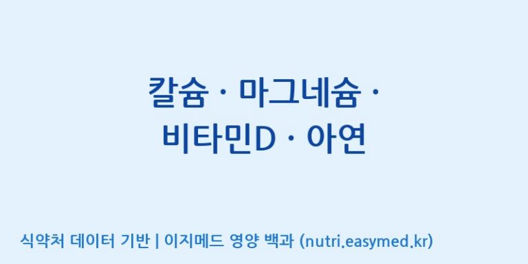 [(주)허브큐어] 칼슘 · 마그네슘 · 비타민D · 아연 효능, 성분 및 부작용 주의사항 완벽 정리
