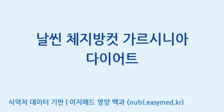 [(주)케이지앤에프] 날씬 체지방컷 가르시니아 다이어트 효능, 성분 및 부작용 주의사항 완벽 정리