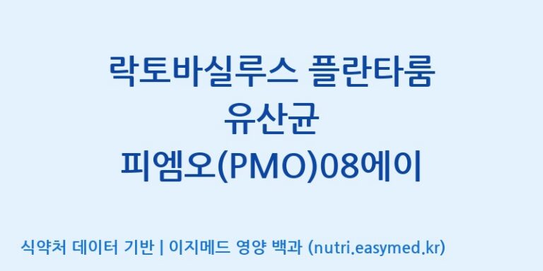 [(주)쎌바이오텍] 락토바실루스 플란타룸 유산균 피엠오(PMO)08에이 효능, 성분 및 부작용 주의사항 완벽 정리