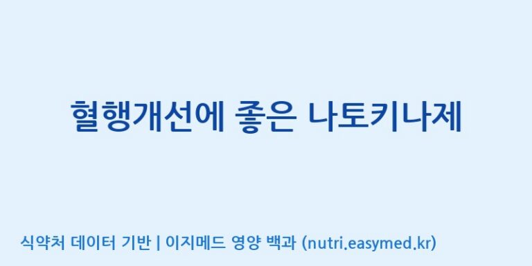 [(주)비오팜] 혈행개선에 좋은 나토키나제 효능, 성분 및 부작용 주의사항 완벽 정리