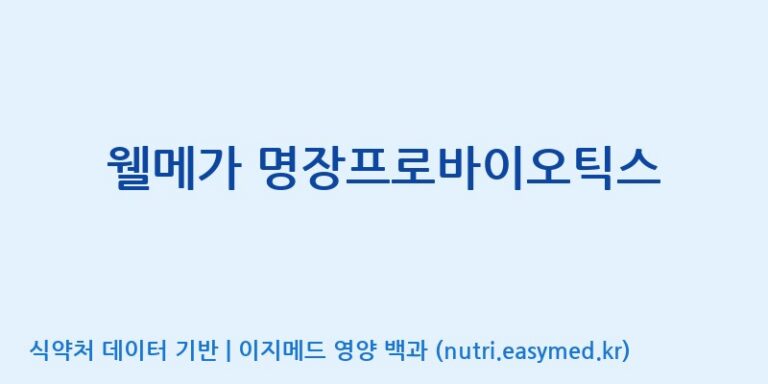 [(주)비오팜] 웰메가 명장프로바이오틱스 효능, 성분 및 부작용 주의사항 완벽 정리