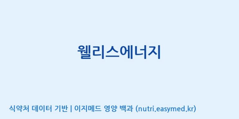 [케이지랩 주식회사] 웰리스에너지 효능, 성분 및 부작용 주의사항 완벽 정리