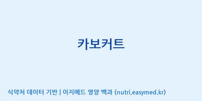 [코스맥스바이오(주)] 카보커트 효능, 성분 및 부작용 주의사항 완벽 정리