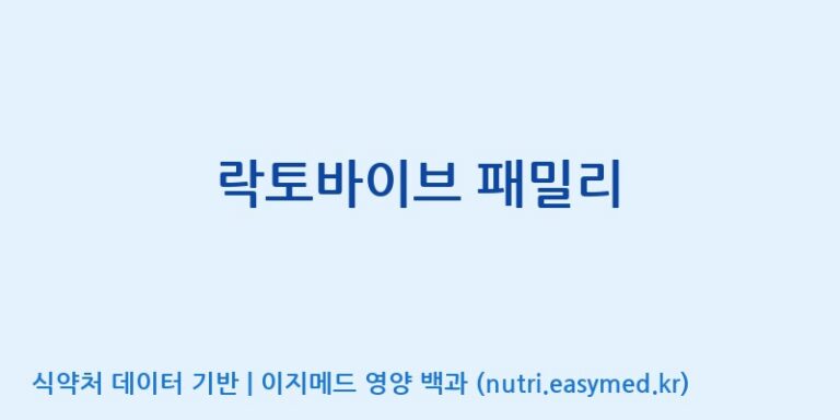 [코스맥스바이오(주)] 락토바이브 패밀리 효능, 성분 및 부작용 주의사항 완벽 정리