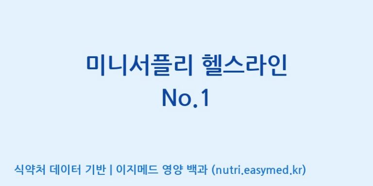 [(주)서흥] 미니서플리 헬스라인 No.1 효능, 성분 및 부작용 주의사항 완벽 정리