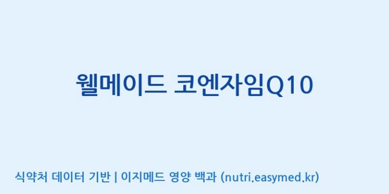 [(주)한국씨엔에스팜] 웰메이드 코엔자임Q10 효능, 성분 및 부작용 주의사항 완벽 정리