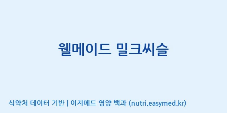 [엠에스바이오텍(주)] 웰메이드 밀크씨슬 효능, 성분 및 부작용 주의사항 완벽 정리
