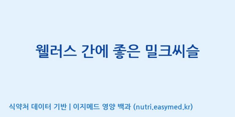 [엠에스바이오텍(주)] 웰러스 간에 좋은 밀크씨슬 효능, 성분 및 부작용 주의사항 완벽 정리