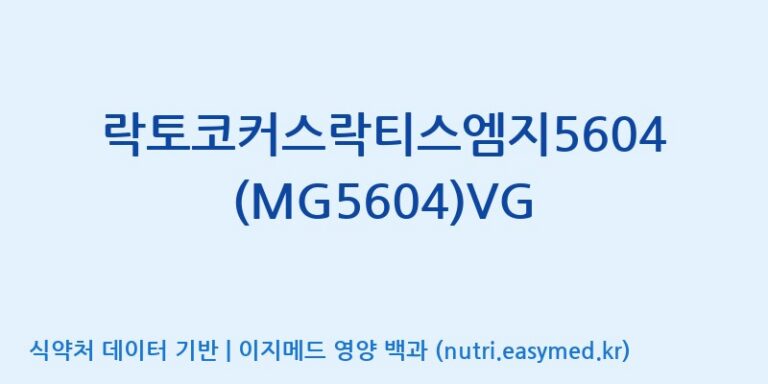 [(주)메디오젠 제천공장] 락토코커스락티스엠지5604(MG5604)VG 효능, 성분 및 부작용 주의사항 완벽 정리