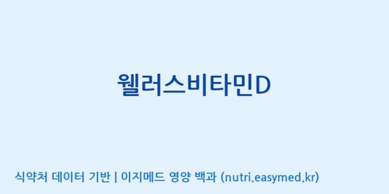 [한국바이오팜(주)에이치피] 웰러스비타민D 효능, 성분 및 부작용 주의사항 완벽 정리
