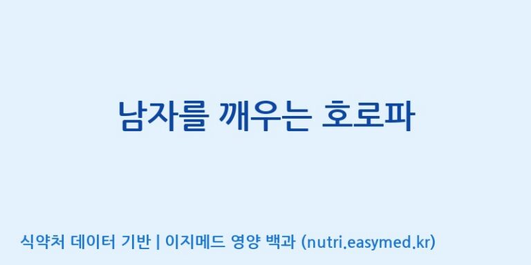 [콜마비앤에이치(주)음성공장] 남자를 깨우는 호로파 효능, 성분 및 부작용 주의사항 완벽 정리