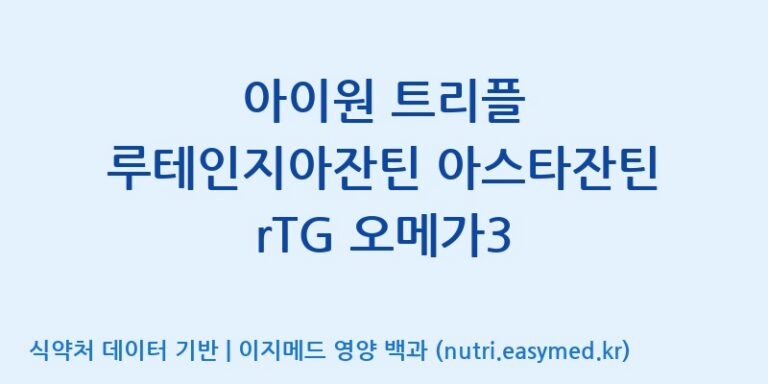 [주식회사 노바렉스2공장] 아이원 트리플 루테인지아잔틴 아스타잔틴 rTG 오메가3 효능, 성분 및 부작용 주의사항 완벽 정리