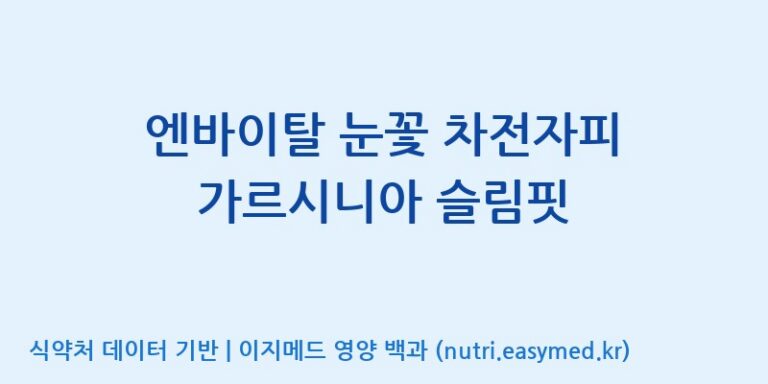 [코스맥스엔비티(주)] 엔바이탈 눈꽃 차전자피 가르시니아 슬림핏 효능, 성분 및 부작용 주의사항 완벽 정리