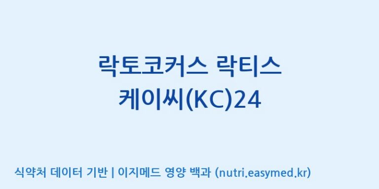 [주식회사 락토메이슨] 락토코커스 락티스 케이씨(KC)24 효능, 성분 및 부작용 주의사항 완벽 정리