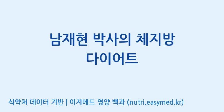[엔피케이(주)] 남재현 박사의 체지방 다이어트 효능, 성분 및 부작용 주의사항 완벽 정리