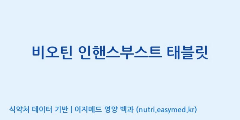 [(주)오투바이오] 비오틴 인핸스부스트 태블릿 효능, 성분 및 부작용 주의사항 완벽 정리
