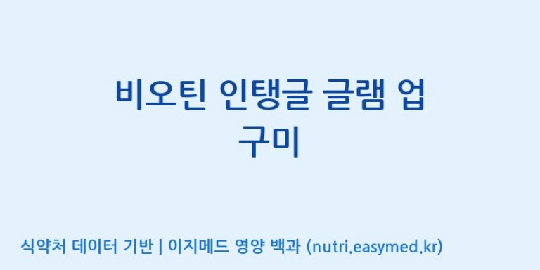 [(주)서흥 오송2공장] 비오틴 인탱글 글램 업 구미 효능, 성분 및 부작용 주의사항 완벽 정리