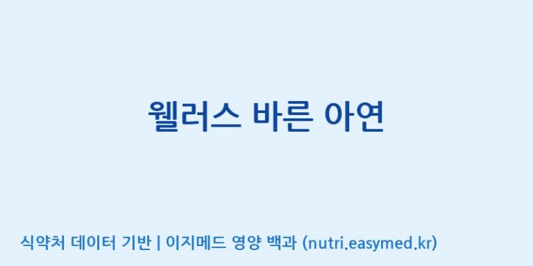 [(주)팜투팜2공장] 웰러스 바른 아연 효능, 성분 및 부작용 주의사항 완벽 정리