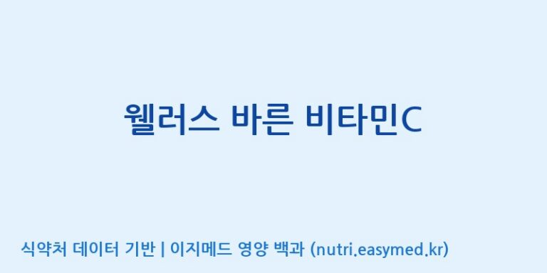 [(주)팜투팜2공장] 웰러스 바른 비타민C 효능, 성분 및 부작용 주의사항 완벽 정리