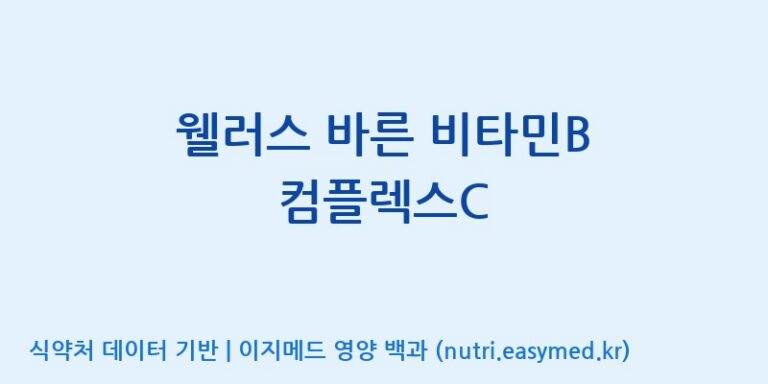[(주)팜투팜2공장] 웰러스 바른 비타민B 컴플렉스C 효능, 성분 및 부작용 주의사항 완벽 정리