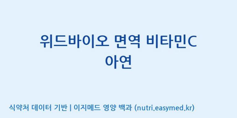 [(주)팜투팜2공장] 위드바이오 면역 비타민C 아연 효능, 성분 및 부작용 주의사항 완벽 정리