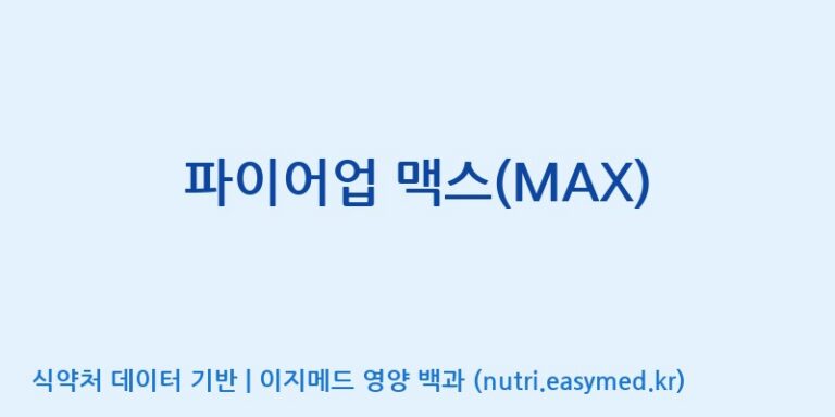 [(주)팜투팜2공장] 파이어업 맥스(MAX) 효능, 성분 및 부작용 주의사항 완벽 정리