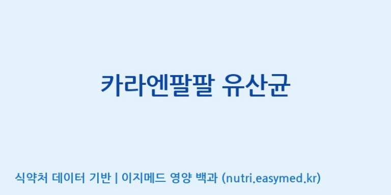 [(주)팜투팜2공장] 카라엔팔팔 유산균 효능, 성분 및 부작용 주의사항 완벽 정리