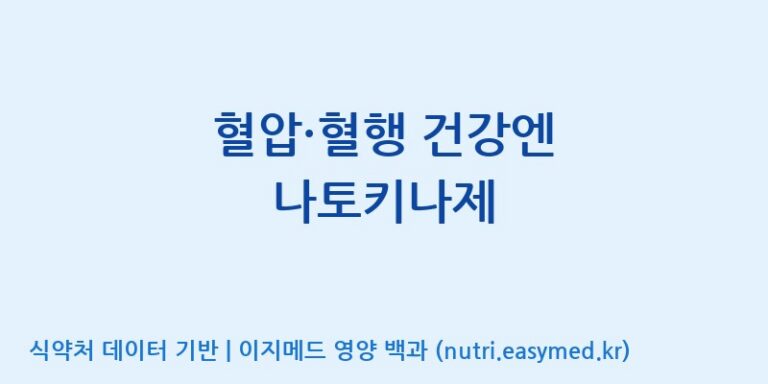 [주식회사 네추럴웨이 포천 제2공장] 혈압·혈행 건강엔 나토키나제 효능, 성분 및 부작용 주의사항 완벽 정리