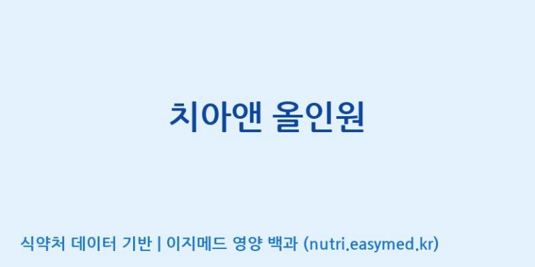 [주식회사 상상바이오] 치아앤 올인원 효능, 성분 및 부작용 주의사항 완벽 정리