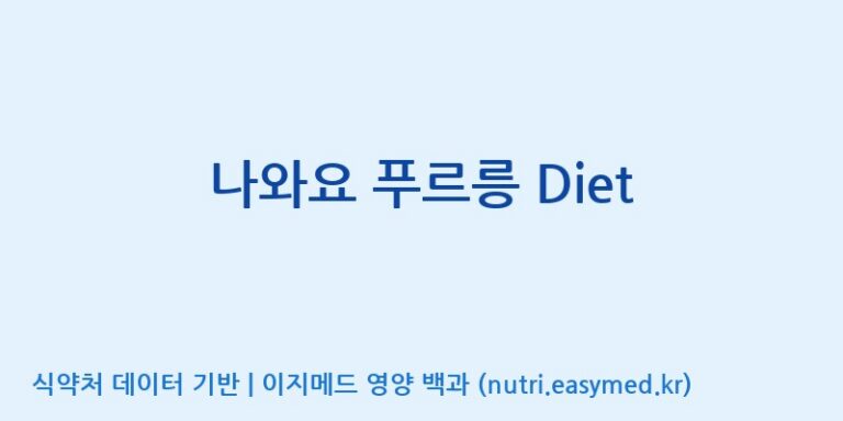 [(주)한미양행 선유공장] 나와요 푸르릉 Diet 효능, 성분 및 부작용 주의사항 완벽 정리