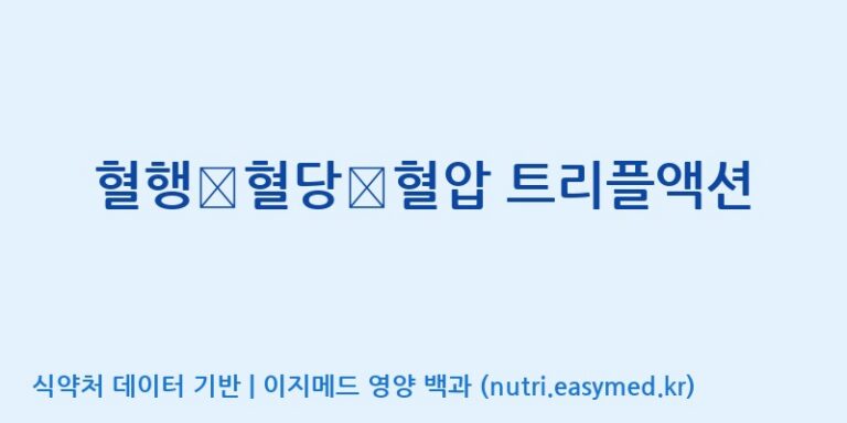 [주식회사 해나눔 청운지점] 혈행∙혈당∙혈압 트리플액션 효능, 성분 및 부작용 주의사항 완벽 정리